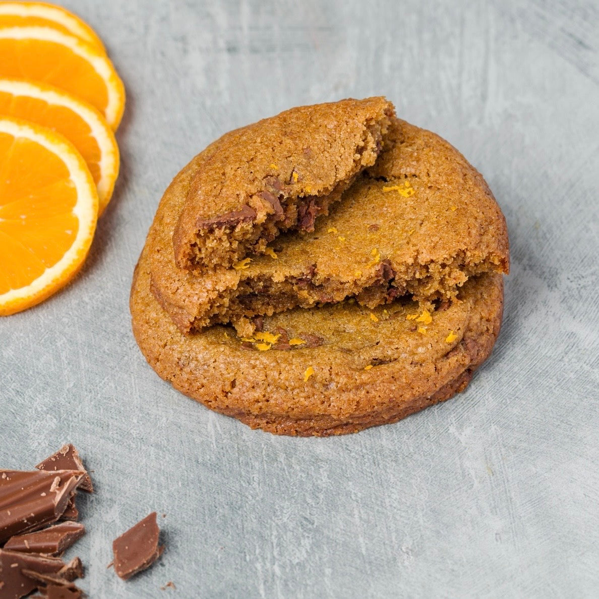 Box of 2 Organic Orange and Swiss Milk Chocolate Cookies
