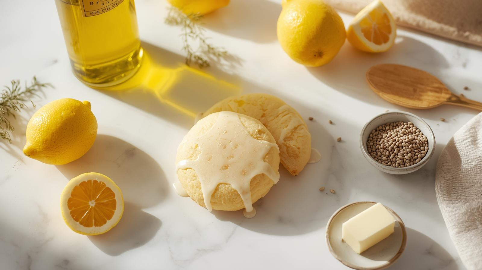 Organic Glazed Lemon & Poppyseed Extra Virgin Olive Oil Cookies